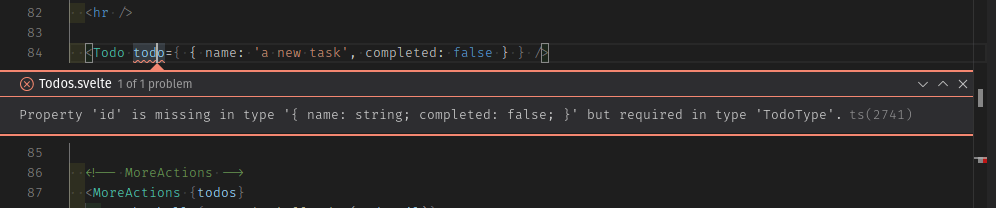 type error in vscode, Todo Type object requires an id property.