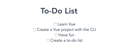 The app with a list of todo items rendered.