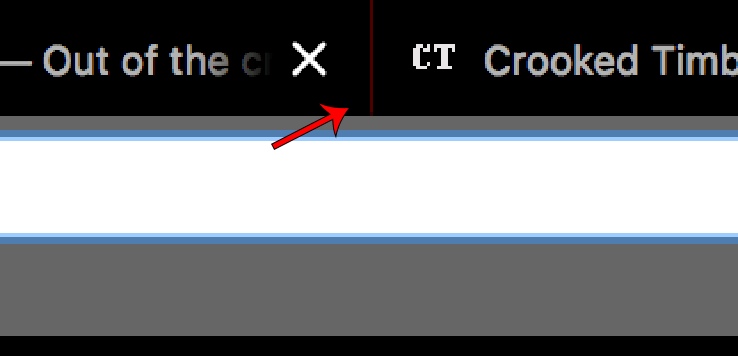 A closeup of browser tabs to highlight the separator.