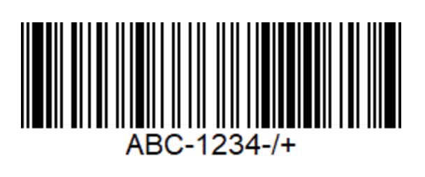 An image of a code 93 format barcode. A horizontal distribution of white and black horizontal lines