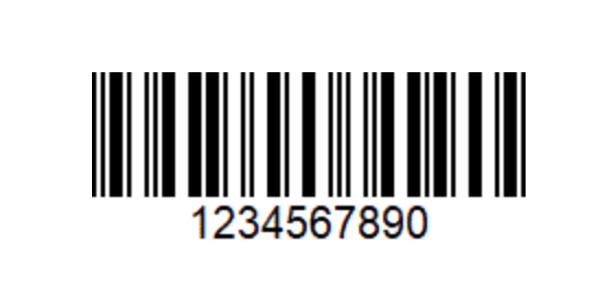 An image of an ITF Barcode. A horizontal distribution of white and black lines