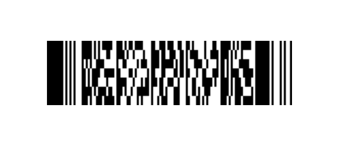 An example of a pdf417 barcode format. A rectangle of smaller black and white squares