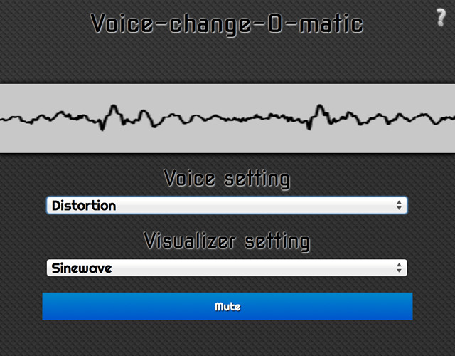 A UI with a sound wave being shown, and options for choosing voice effects and visualizations.