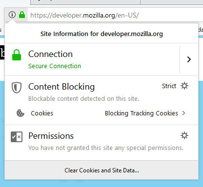 Page information showing possible blocked content.